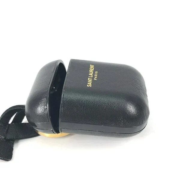 SAINT LAURENT PARIS 635662 logo airpods case key holder Earphone case Black - Picture 12 of 14